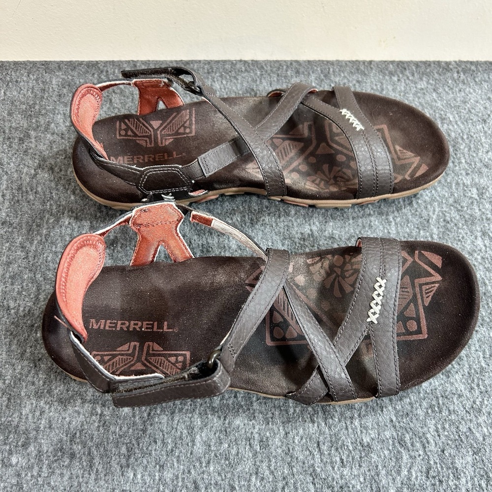 Merrell Sandspur Rose Outdoor Leather Sandal Cocoa Coral Women's Size 8 - Picture 3 of 10